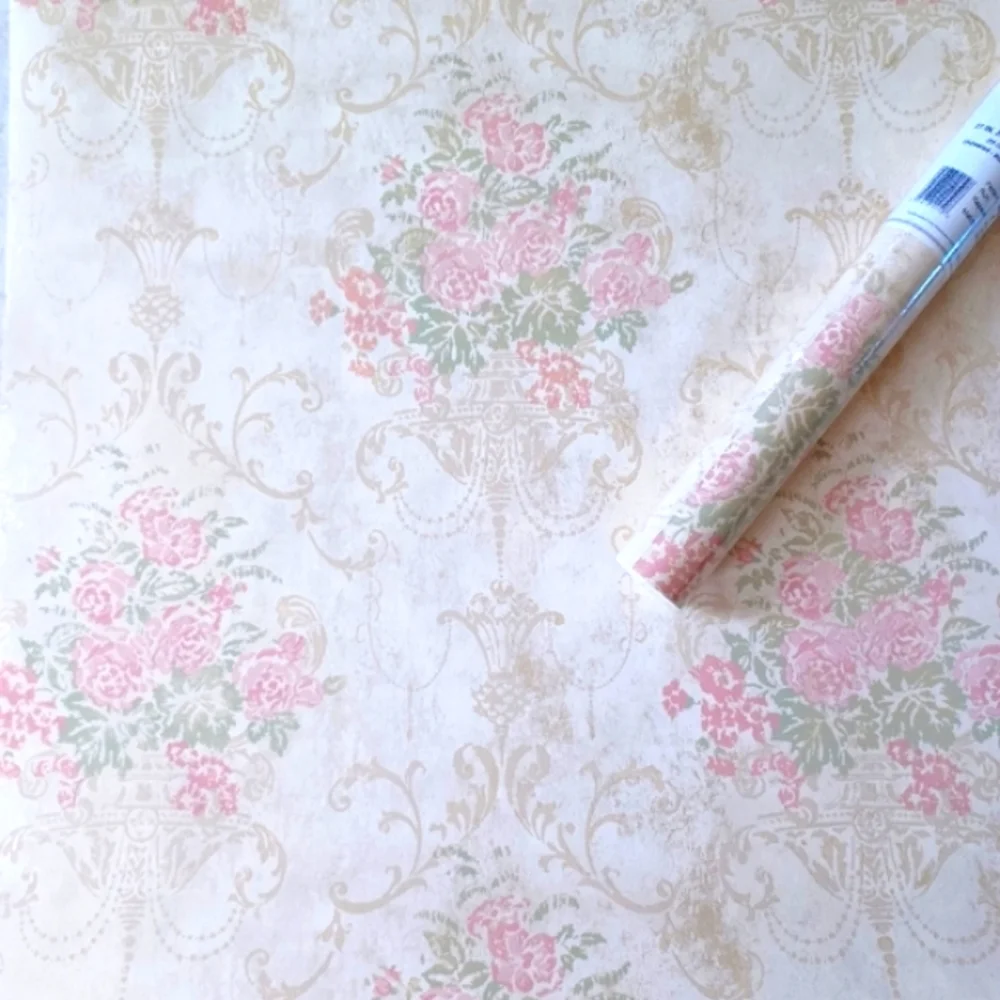 Wallpaper Vintage Handpainted Rose in Planter